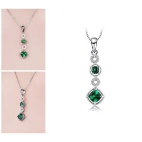 Колие четирилистна детелина с изумруд