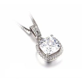 Колие от масивно сребро 925 с диамант - Радост 