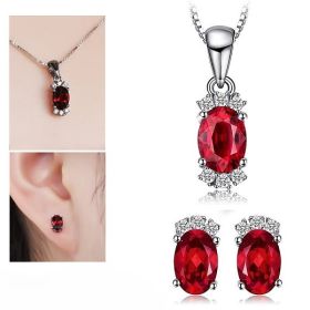 Сребърен комплект с естествен гранат