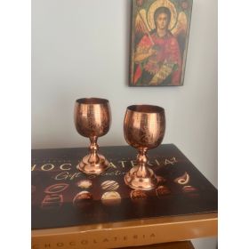 Комплект ритуални чаши от кована мед