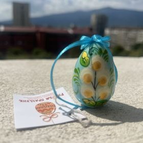 Дървото на желанията-дървено яйце, ръчно рисувана лакова живопис, колекция Фаберже