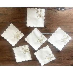 Бродирани ленени сълфетки - златни конци