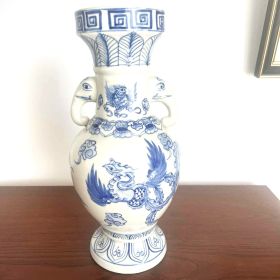 Ваза синя керамика