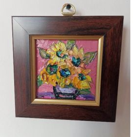 Мини маслена картина, Слънчогледи