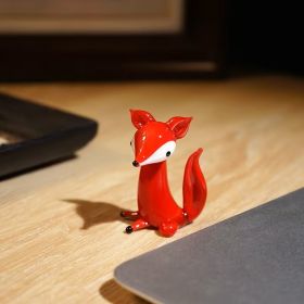 Лиса, мМалка фигурка от цветно стъкло, тип Мурано