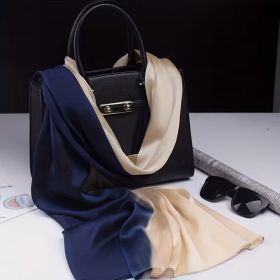 Класически, елегантен голям шал от сатенирана естествена коприна