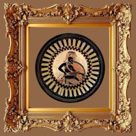 Картина, ръчно рисувана керамика, златен варак "Спартак"