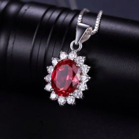 сребърно колие с рубин