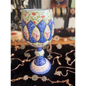 Ръчно рисувана чаша от кована мед