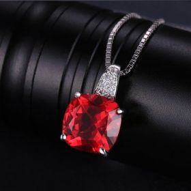 Колие с рубин, сребърно бижу, подарък за любимата, подаръци за влюбени