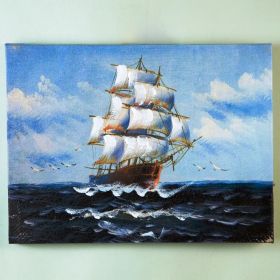 Картина на кораб с издути платна