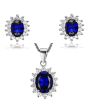 Елегантен сребърен комплект бижута със сапфири