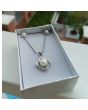 Сребърен комлект - колие с обеци с естествени перли