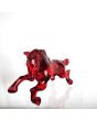 Малка пластика от червено стъкло на огнения кон
