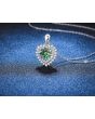 Сребърно колие със синьо-зелен мойсанит, Сърцето на океана