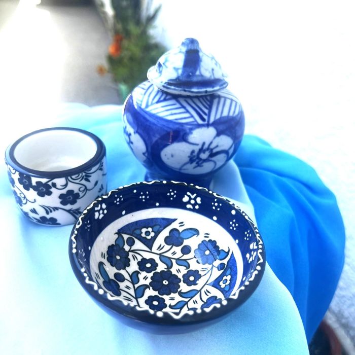 Комплект синя керамика