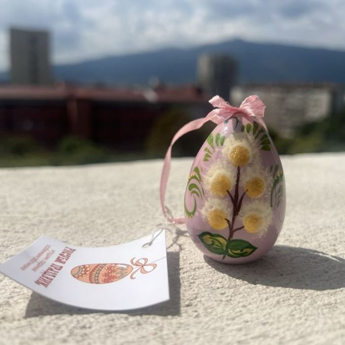 Дървено яйце, ръчно рисувано, лакова живопис