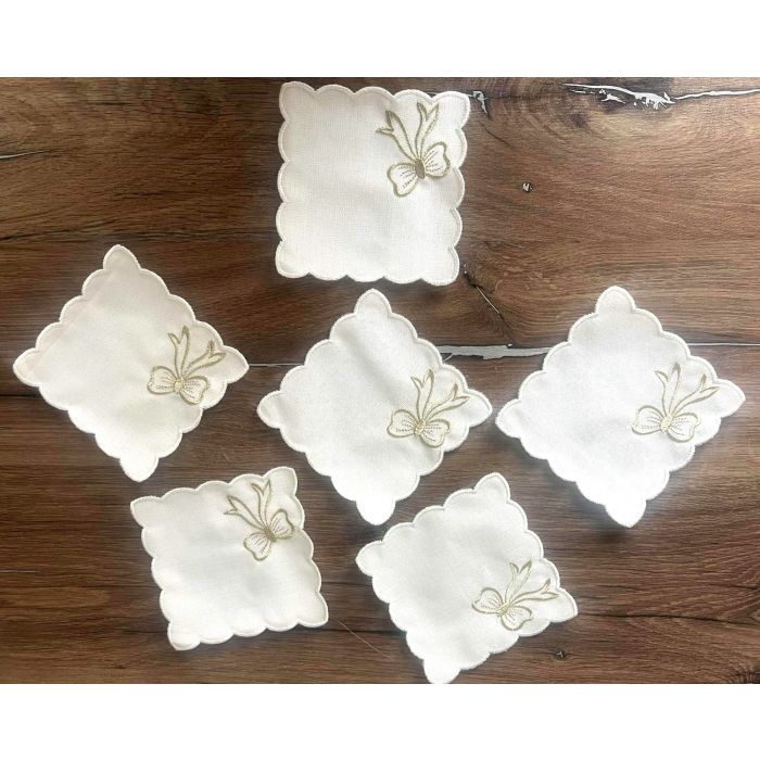 Бродирани ленени сълфетки - златни конци