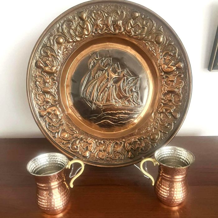 Луксозен комплект от кована мед за медна сватба