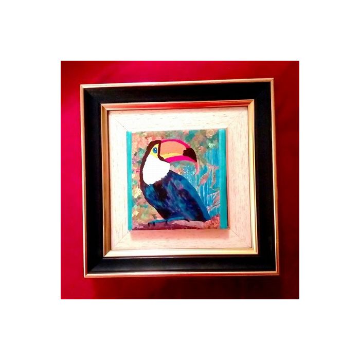 Картина, рисувана керамика, Тукан