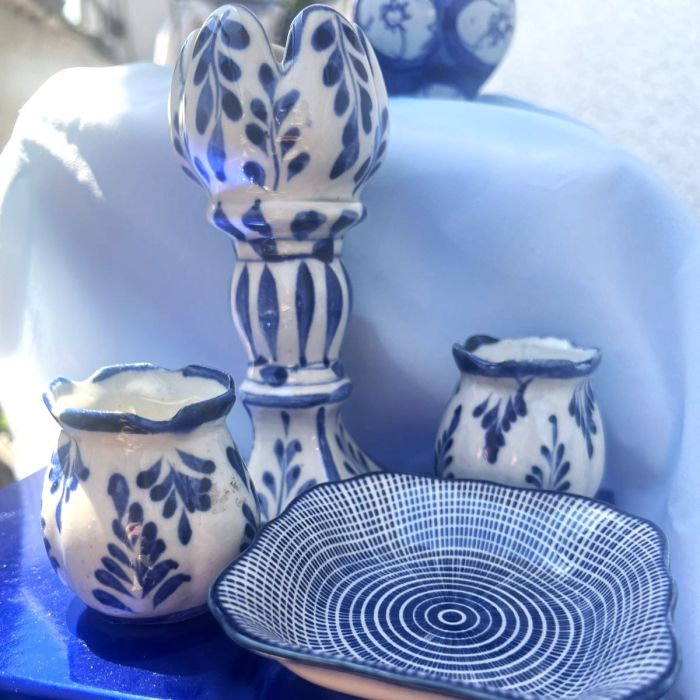 Комплект синя керамика