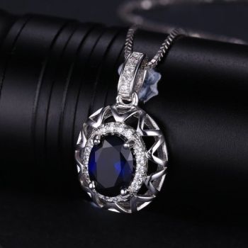 Сребърно колие със сапфир, Синева