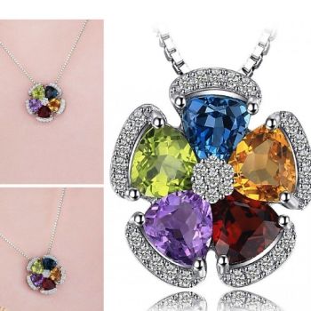 Сребърно колие с естествени скъпоценни камъни, Изобилие