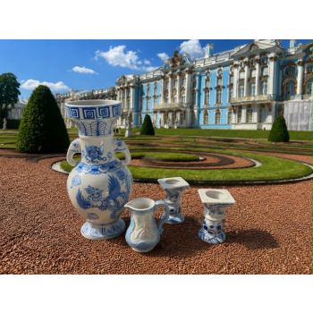 Уют - комплект от ръчно изработена синя керамика