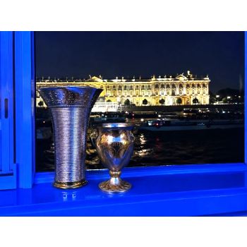 Наздравица на древнотракийските аристократи, комплект сребърни антични чаши
