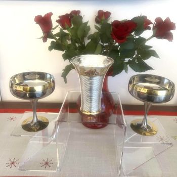 Класа и лукс, комплект посребрени чаши