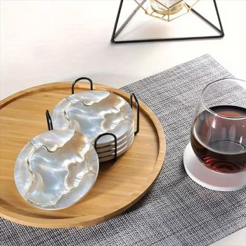 Комплект за сервиране от естествен седиф