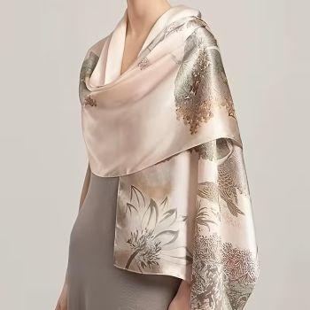 Аристократичен шал от 100% естествена, сатенирана коприна