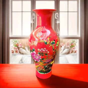 Ръчно рисувана порцеланова ваза Екзотика