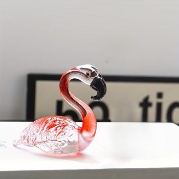 Стъклена фигурна на фламинго, цветно стъкло, тип Мурано