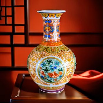 Златната рибка -ръчно рисувана ваза китайски порцелан