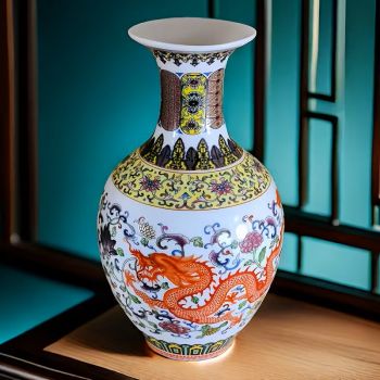 Ръчно рисувана китайска порцеланова ваза, Китайският дракон