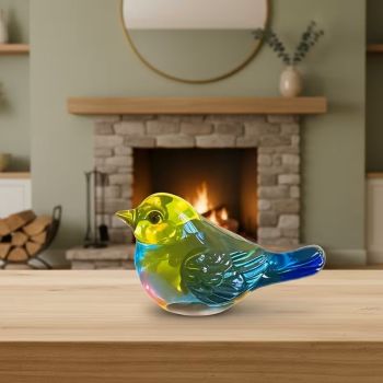 Врабчо - колекционерска фигура от цветно стъкло, тип Мурано
