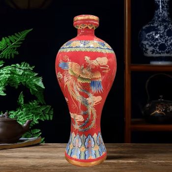 Ръчно рисувана китайска порцеланова ваза, Феникс