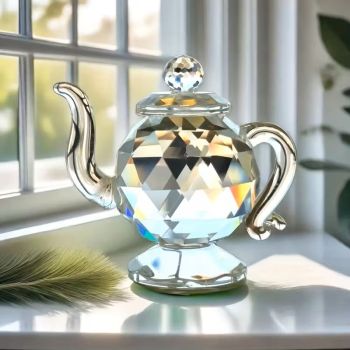 Фигурка от кристал, тип Сваровски, чайник