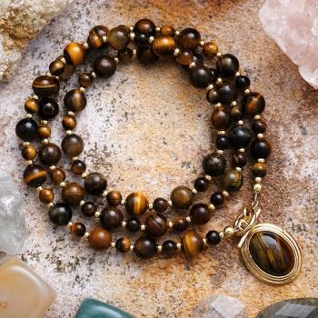 Колие от естествен ахат, тигрово око, Класа