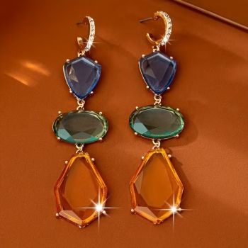 Елегантни обеци Екзотиката на Изтока, цветни камъни