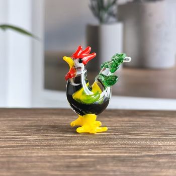 Ръчно изработена фигурка от цветно кристално стъкло тип Мурано, Великденски петел