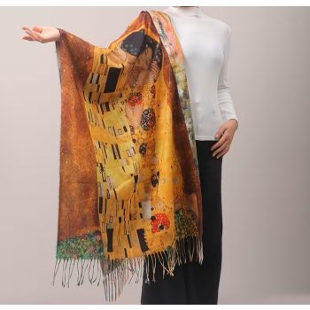 Двустранен шал от Кашмир, Целувката на Густав Климт