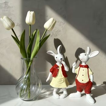 Комплект 2 керамични фигурки - Заешко семейство