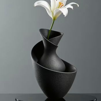 Модeрно ваза, Спирала, черна