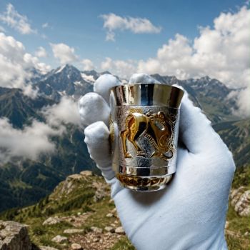 Сребърна чаша за бренди