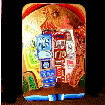 Дървено пано "Цветна приказка", акрил