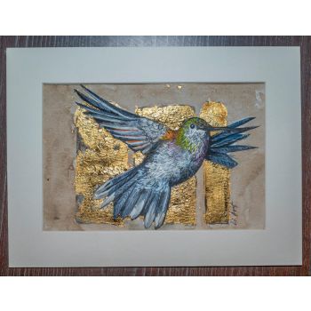 Полет - акварел с позлата