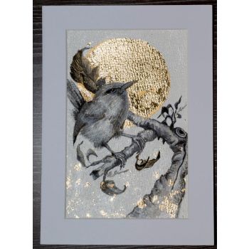 Да посрещнем слънцето - акварел с позлата