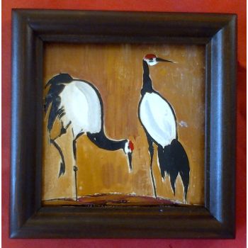 Картина рисувана керамика, семейство щъркели